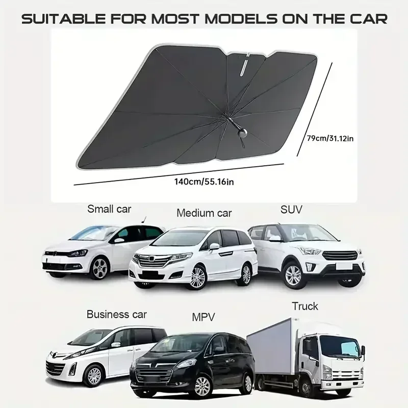 Foldable Car Umbrella Sunshade - огляд і ціна Car Sunshade Windshield Umbrella Foldable